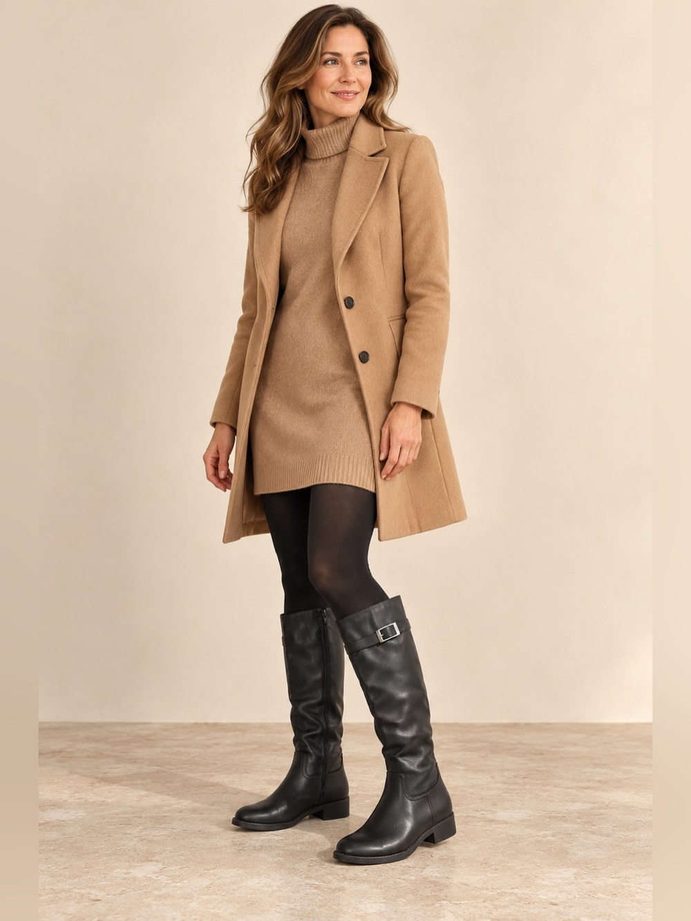Chaps Black Tall Buckle Riding Boots